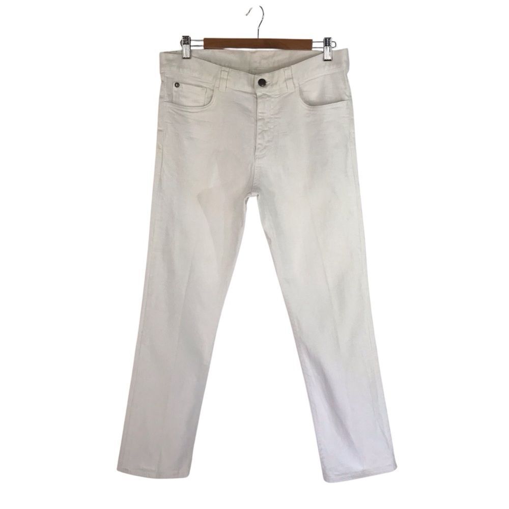 Canali Mens White Denim Regular Fit Jeans Size 50 (US 34)